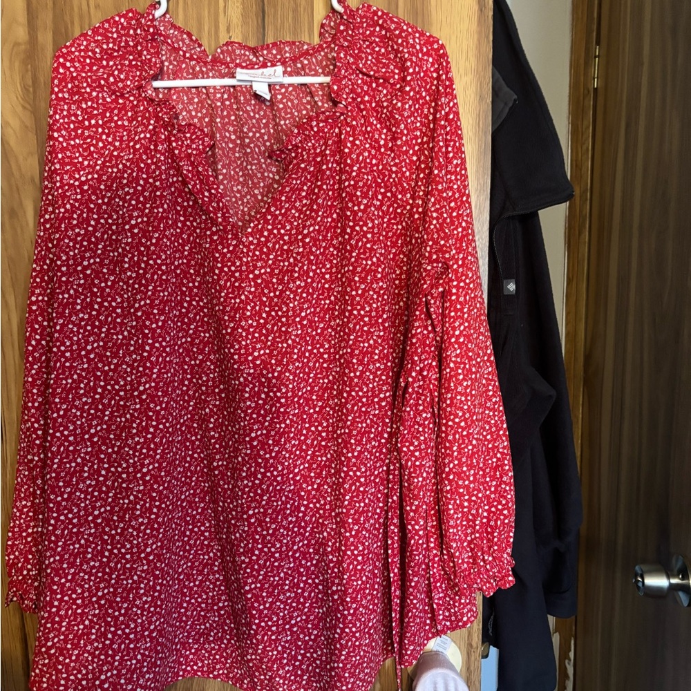 Isabel Maternity by Ingrid & Isabel Red Patterned Blouse